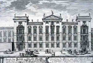 Kont John Wenceslas Sarayı, Prag, Johann Adam Delsenbach (1687-1765) 1721 (gravür) tarafından oyulmuş 