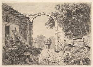 Thorbogen'in Dışında Saman Dolu Kız, 1817. by Johann Christian Erhard