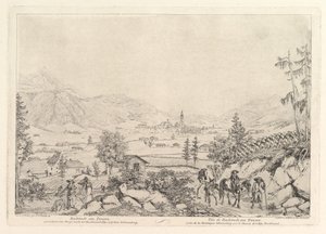 Kırsal Peyzaj, Radstadt am Tauren, 19. yüzyılın başlarında. by Johann Christian Erhard