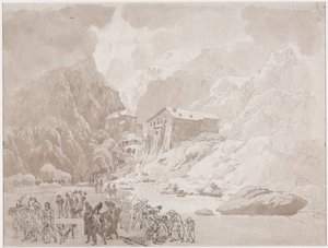 St. Bernard'da askerlerin geçişi by Johann Christian Ernst Müller
