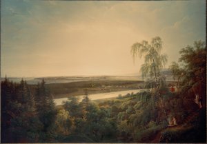 Dresden manzaralı Elbe manzarası by Johann Christian Klengel
