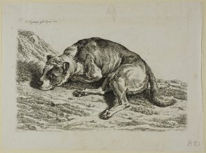 Hırsızın İkinci Ardından Köpeğe Uzanan Köpek by Johann Christian Reinhart