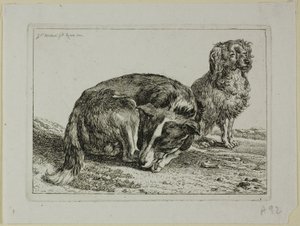 Dinlenen İki Köpek, Die Zweite Thier Folge'den by Johann Christian Reinhart
