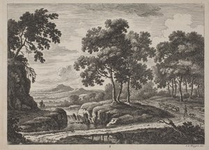 Gezginlerle Panoramik Nehir Manzaraları, 1734.