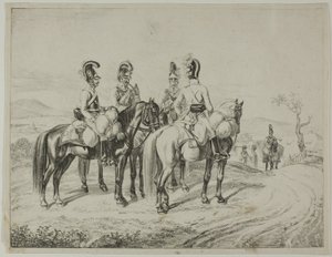 Bir Eğim Üzerinde Dört Cuirassier
