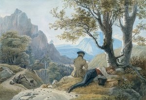 Dağlarda dinlenme sanatçılar. 1819