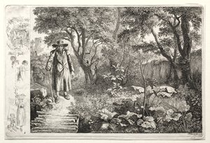 Tomruk köprüsünün önündeki yaşlı adam, 1819.