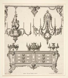 Komodin ve Avizelerden Levha by Johann Christoph Hafner