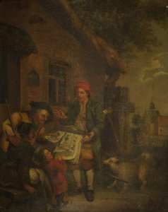 The Village Printseller (oil on copper)