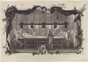 Bilardo Oynayan Bayanlar ve Baylar by Johann Esaias Nilson