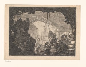 Figürlü mimari capriccio by Johann Ferdinand Hetzendorff von Hohenberg