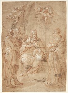 Yanında bebeği olan Madonna by Johann Freyberger