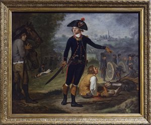 Bir şehrin kuşatmasında topçu subayı, 1795 dolayları (tuval üzerine yağlı boya) by Johann Friedrich (after) Dryander