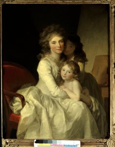 Sophie Muller ve iki kızı Johann Friedrich August Tischbein (1750-1812) tarafından yapılan boyama 1792 Paris civarında, Dekoratif Sanatlar Müzesi