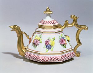 Meissen sekizgen çaydanlık, c.1718 porselen
