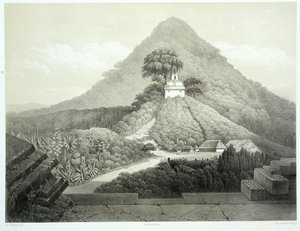 Haç Tapınağı'nda pitoresk görünüm, Palenque, Hubert Clerget (1818-99) 1866 tarafından oyulmuş 'Meksika'nın Antik Anıtları'ndan 20 numaralı plaka