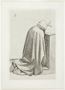 Haç ve Kitapla Diz Çökmüş Hacı by Johann Friedrich Overbeck
