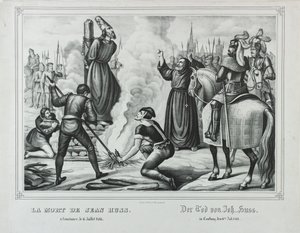 Jan Hus'un Konstanz'daki Ölümü, 19. Yüzyılın Ortası.. by Johann Friedrich Wentzel