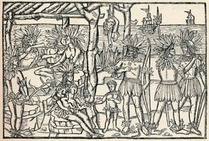 Yeni Dünya Halkının İlk Temsili, 1505, 1912 by Johann Froschauer