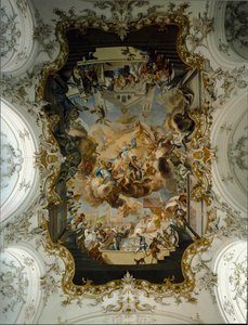 Barok Sanat: “Azizlerle Çevrili Bakire” Johann Georg Bergmuller (1688-1792) tarafından Vault