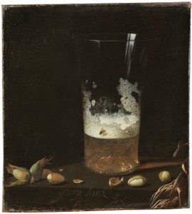 Bira bardağı ve fındık ile natürmort by Johann Georg Hainz