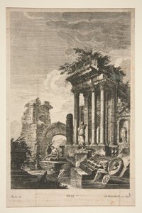 Roma Harabeleri ile Capriccio by Johann Georg Hertel