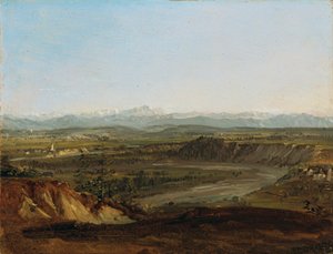 Zugspitze manzaralı Lechtal by Johann Georg von Dillis