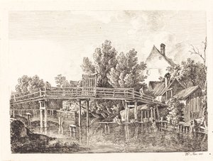 Küçük Isar yaya köprüsü by Johann Georg von Dillis