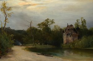 Sabahın erken saatlerinde park alanı by Johann Georg von Dillis