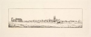 Kilise ve Yüksek Gabled Evleri ile Eski Bir Kentin Görünümü.n.d. by Johann Gottfried Schadow