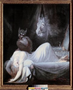 Kabus. Johann Henrich Fussli (Fuseli) (1741 - 1825), İsviçre Okulu tarafından yapılan boyama