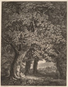 Bir Çift Çoban ile İtalyan Manzarası by Johann Heinrich Meyer