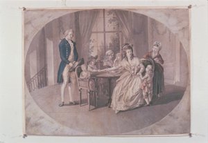 Goethe'nin 'Genç Werther'in Acıları'ndan bir çizim (renkli taş)