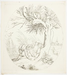 Görünmeyen Adam Yatan Aşıklar üzerinde Casusluk by Johann Heinrich Ramberg