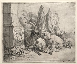 Piramidin En Altındaki Büst by Johann Heinrich Roos