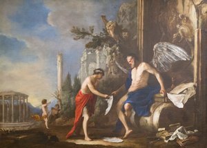 Zaman alegorisi, Chronos ve Eros by Johann Heinrich Schonfeldt