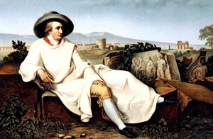 İtalya'da Goethe, kartpostal, c. 1900 by Johann Heinrich Wilhelm (after) Tischbein
