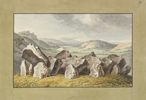 Bir Höyükte Tarih Öncesi Taş Çember, Ötesinde Geniş Bir Manzara, 18. yüzyılın ortaları ve 19. yüzyılın başları. by Johann Heinrich Wilhelm Tischbein