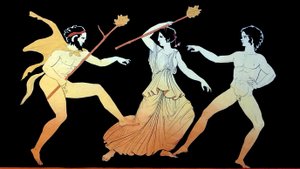 Bir satir, bir Maenad ve Dionysos
