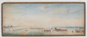 İngiliz piyade, yerli piyade ve yerli süvari Fort St George, Madras dışında sondaj by Johann Jacob Ludewig Rothmeyer