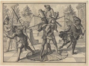 Harlequin ve Scaramouche Bir "Çeşme" Yaratın by Johann Jacob Schubler