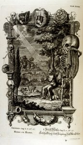 İsviçreli bilgin tarafından 'Physica Sacra'dan bakır levha gravürü. Johann Jakob Scheuchzer by Johann Jakob Scheuchzer