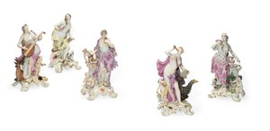 Duyuları simgeleyen beş Meissen figürü, c.1765 (porselen)