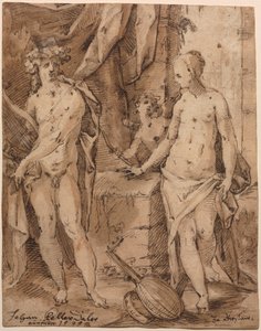 Erato ve Cupid ile Apollo by Johann Kellerthaler