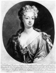 Sophia Dorothea, Prusya Kraliçesi, John Smith tarafından oyulmuş, 1706 by Johann Leonhard Hirschmann