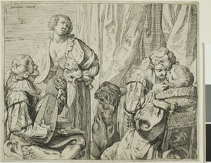 İki Çift Aşık ve Bir Aptalla İç Mekan by Johann Liss