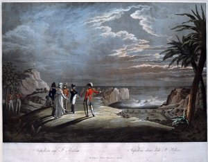 Saint Helena adasında Napolyon Bonapart - Rugendas, Johann Lorenz, Genç (1775-1826) - Aquatint - 47x58 - Özel Koleksiyon