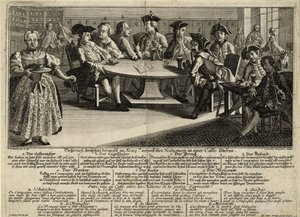 Bir kafede savaşa katılan 7 ulus arasındaki konuşma, 1757 by Johann Lorenz Rugendas the Elder