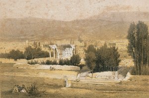 Baalbek. Bernatz ve diğerleri tarafından gravür - Steinkopk J.F. Editör by Johann Martin Bernatz