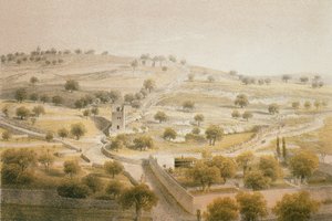 Getsemani, Zeytin Dağı. Bernatz ve diğerleri tarafından gravür - Steinkopk J.F. Editore